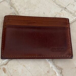 Coach Rich Brown Leather Card Holder